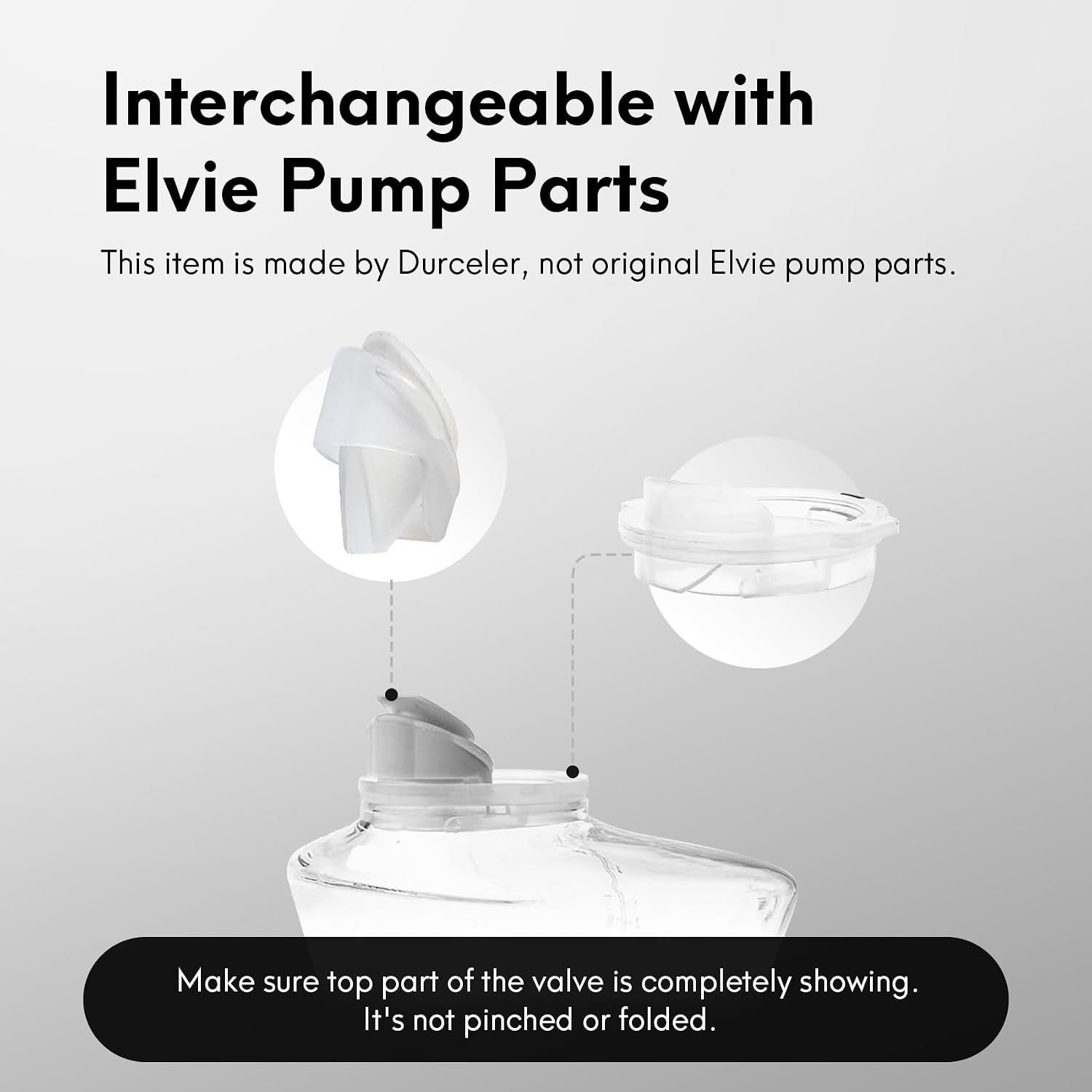 Replacement 6 Duckbill Valves/Duck Bill Valve & 4 Silicone Membrane/Diaphragm Compatible with Elvie Wearable Breast Pump, Accessories Made by Durceler, Not Original Elvie Pump Parts