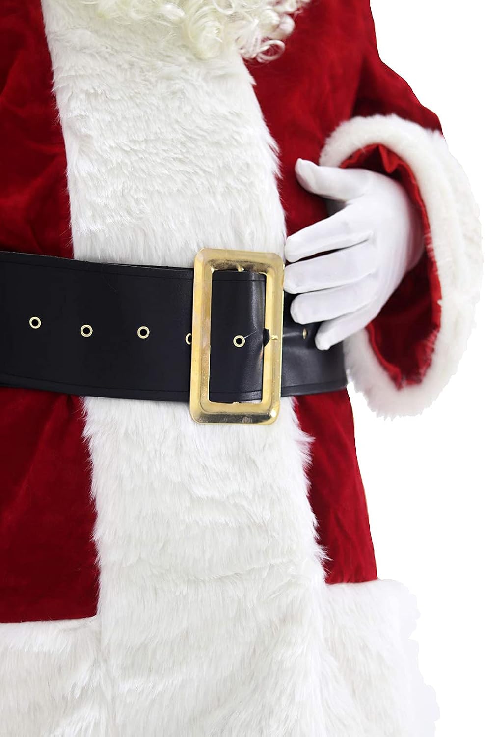 Santa Claus Costume Suit for Men with Green Fur Pants