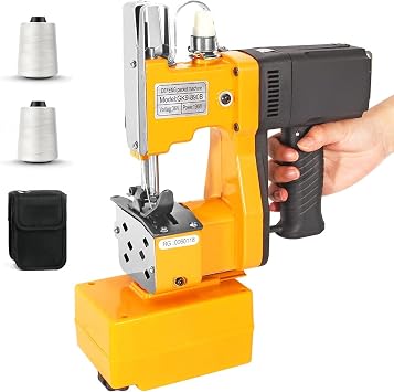 Wireless Bag Sewing Machine Lithium Battery Bag Closer Portable Bag Closing Machine 2s/Bag Automatic Woven Bag Sewer Packing Machine for Sack/Woven/Rice/Snakeskin/Paper/Plastic Bags