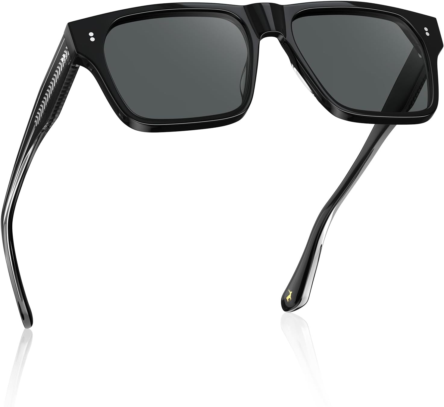 CARFIA Modern Sunglasses for Men Polarized UV400 Protection Flat Large Wrap Square Acetate Driving Glasses