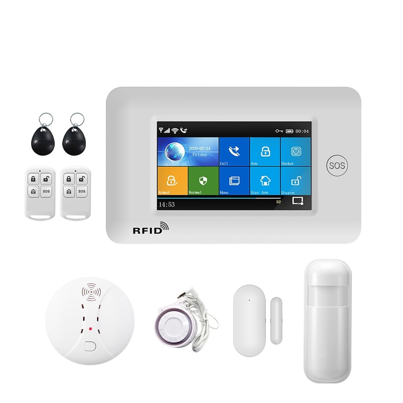 WIFI+GSM GPRS Wireless Home Security Burglar Alarm System APP Remote Control Host Remote Monitoring(K)