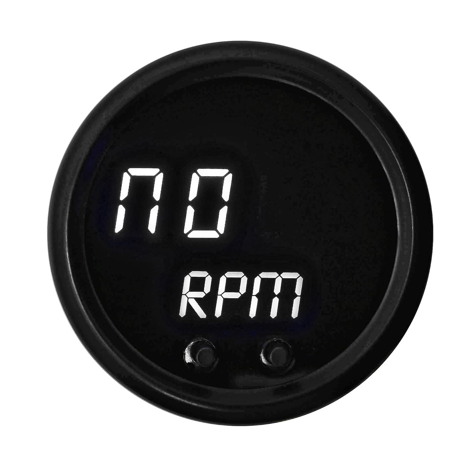 JEGS 41491 Mini Tachometer LED Digital Black Face Black Bezel White Numbers 0-9