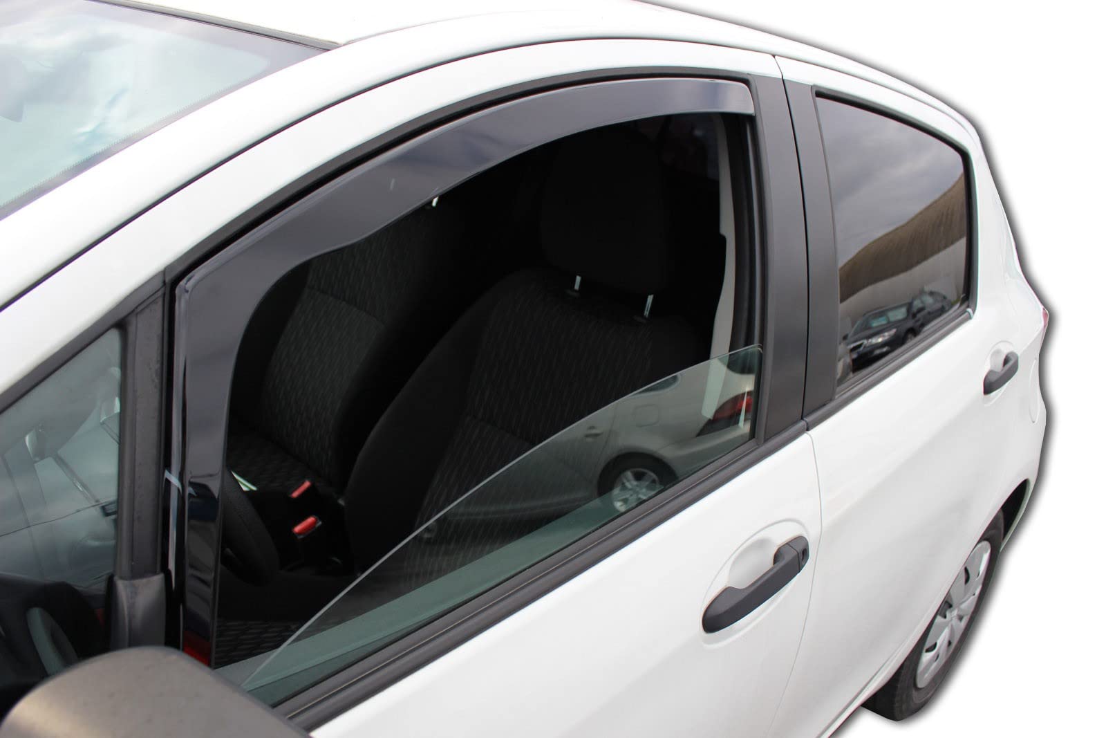 J&J AUTOMOTIVE Deflettori d'Aria per Toyota Yaris 5-Porte Berlina 2011-2019, Set da 2 Pezzi, Nero Fumé Oscurato Heko