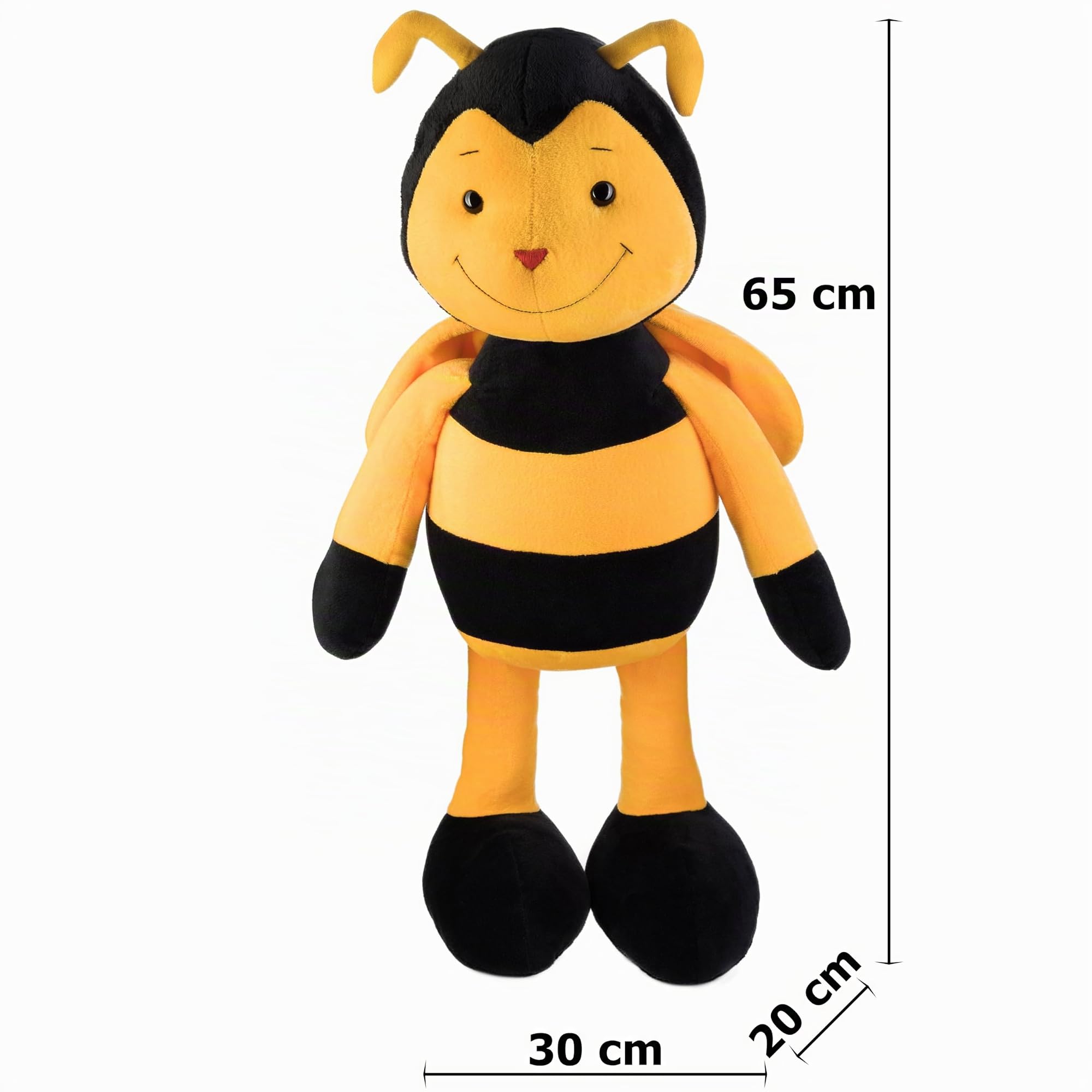 Schaffer 4354 - Plüsch Biene Bine - Kuscheltier - Größe (XL) 65 cm | Extra weich - Waschbar bei 30 °C - DIN EN 71 geprüft - Ab Geburt geeignet - Hochwertige Verarbeitung