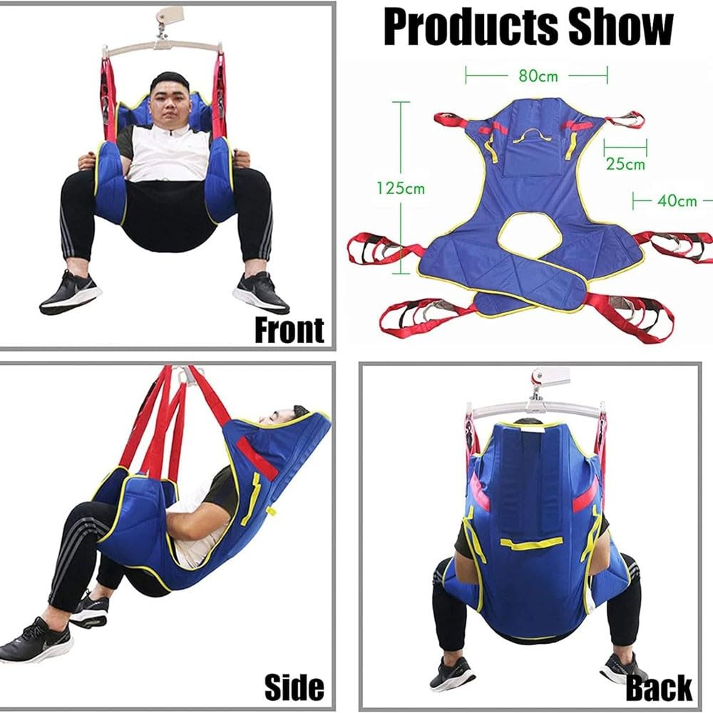 Grúa De Paciente - Arnés Elevación Paciente Cuerpo Completo - Eslinga De Elevación con para Paciente Y Minusválido para Posicionamiento Y Elevación De La Cama Enfermería Large