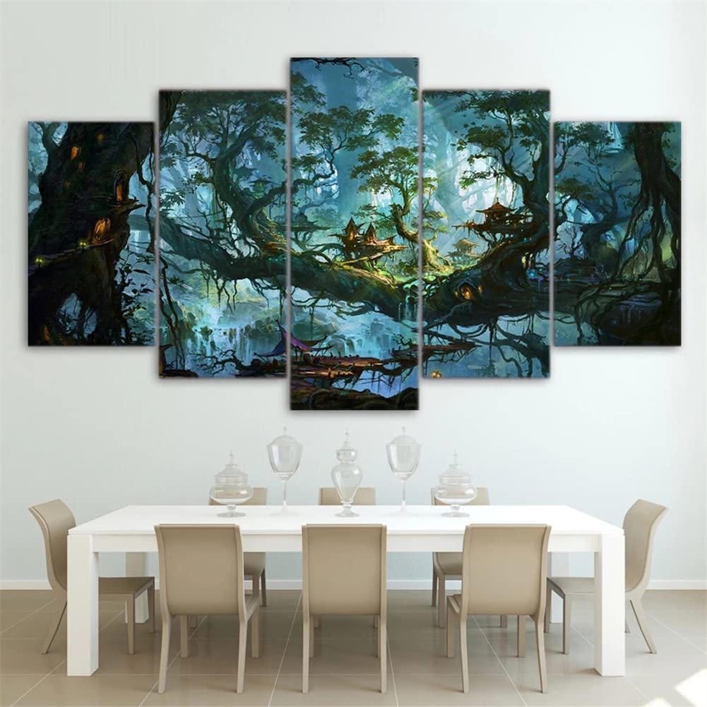 Peinture diamant grande taille paysage d'arbres de prestige pour mosaïque artisanale