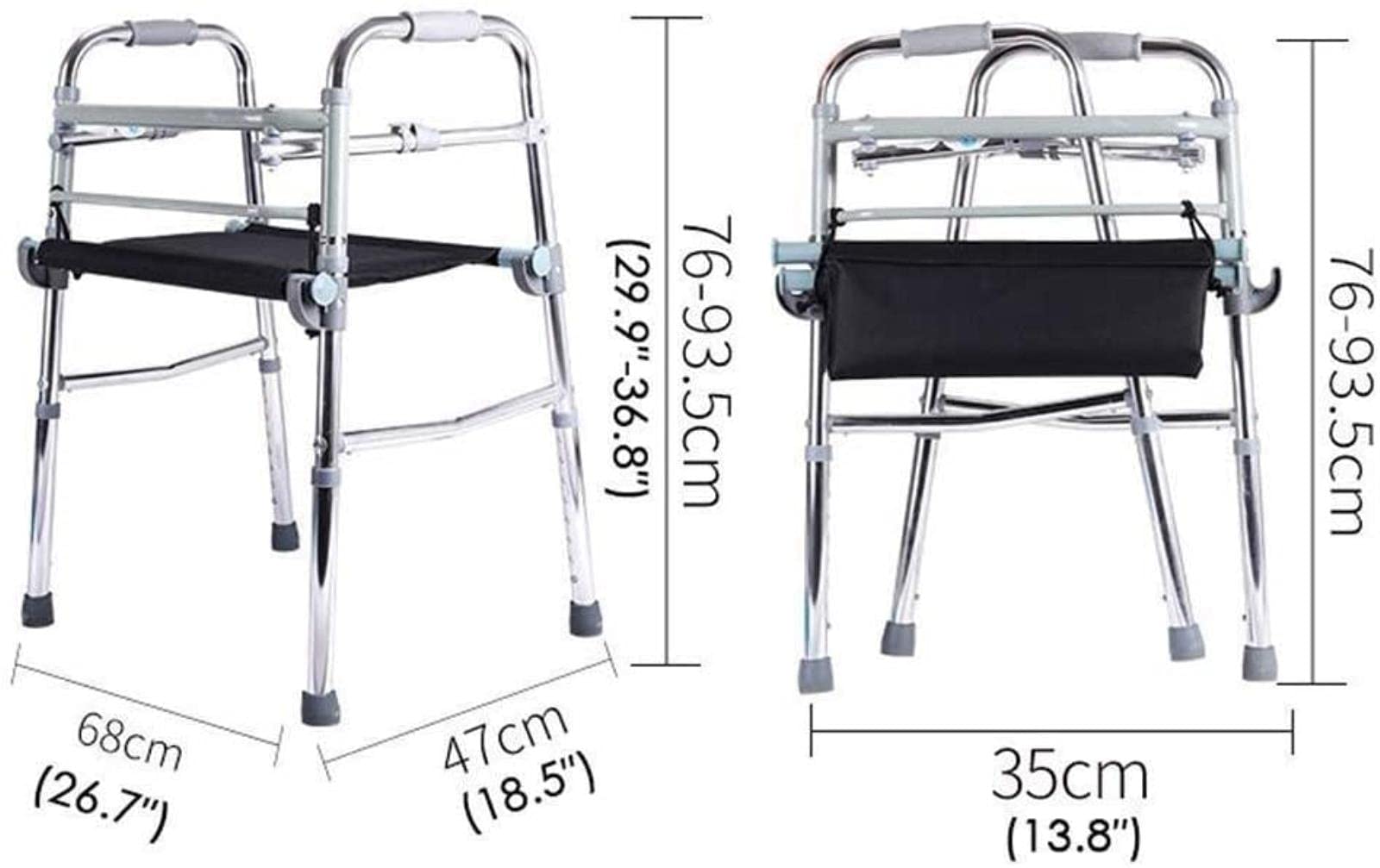 Andador con Andador para Caminar, Ancianos: Subir y Bajar escaleras, Ayuda para Caminar Ajustable de Aluminio liviano, Anhelo retráctil