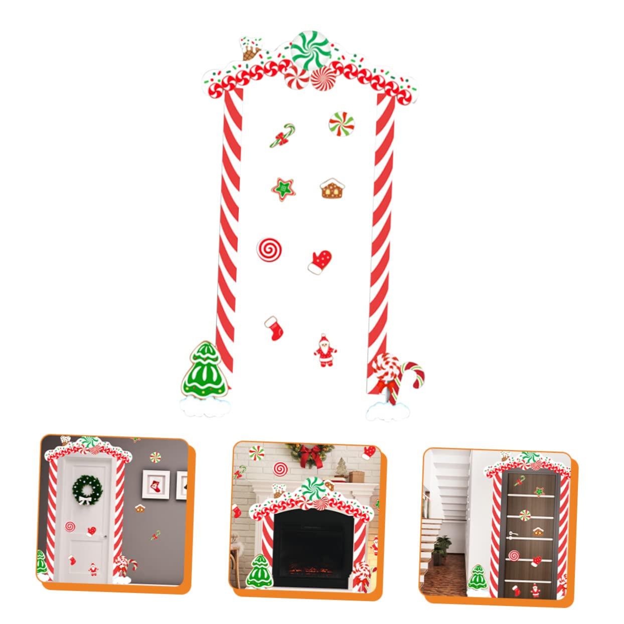 PRETYZOOM 5 Set Di Natale Adesivi Telaio Della Porta Di Natale Porta Di Della Finestra Decorazioni Per La Casa Di Ornamenti Natività Divertente Decorazione Della