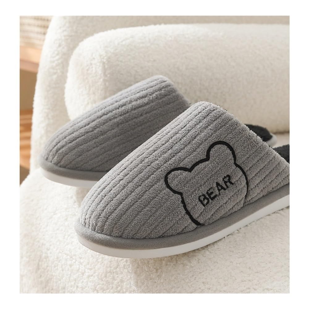 Klapki prysznicowe, Men's Winter Plush Slippers - Warm Cotton Wool Indoor House Shoes