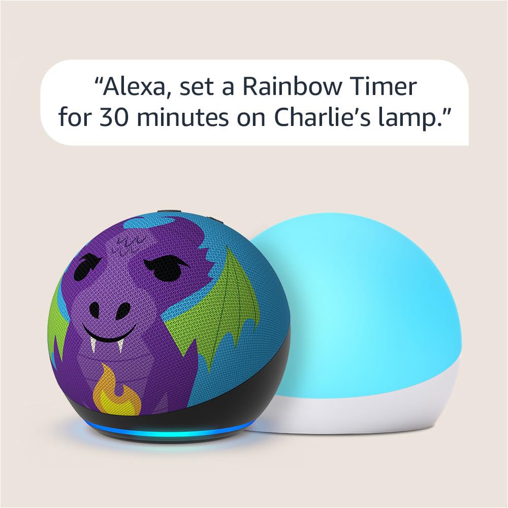 Amazon Echo Dot Kids (newest model) - Dragon including Amazon Kids+, with Echo Glow, with Alexa+ Early Access