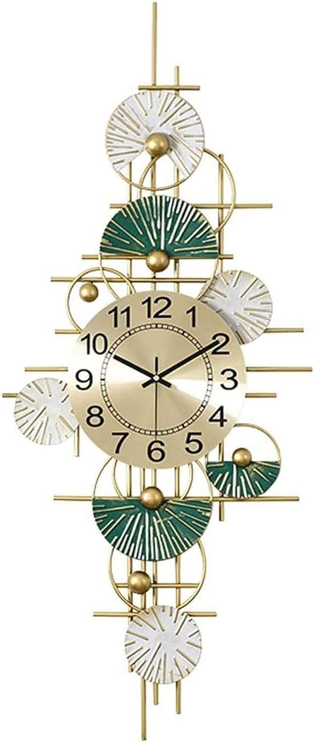 Horloge murale d'art moderne silencieuse et décoration métal salon