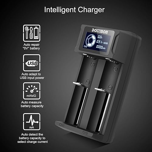 Miniatura 11 de Cargador de batería universal inteligente LCD de 4 bahías para baterías recargables AA AAA NiMH NiCD SC C D, Li-ion 18650 26650 21700 26500 22650