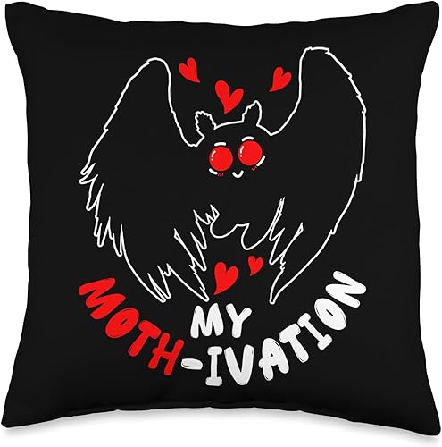 Mothman Cryptid Cryptozoology Gifts Mothman Cryptid Cryptozoology My Moth-ivation - Almohada (16 x 16 pulgadas), multicolor