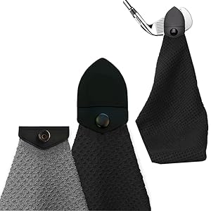 2 Pack Magnetic Golf Towel – Golf Ball Marker with Magnetic Holder, Absorbent Golf Towel for Golf Cart, Golf Bag, Easy-Grip, Quick-Dry