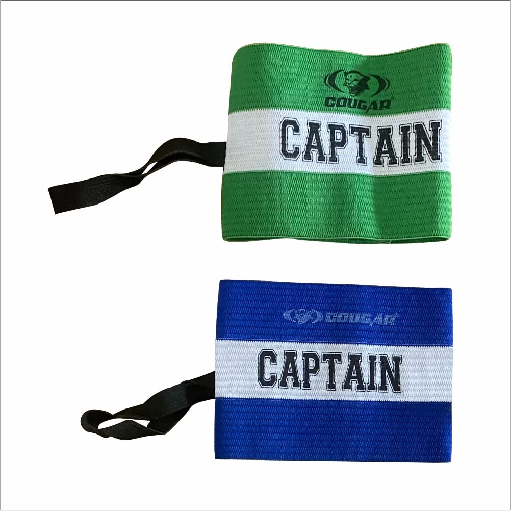 COUGAR Captain Armband with Velcro for Football Soccer Training, Anti Drop Design for Adult & Youth, Multicolor| Set of 2 |