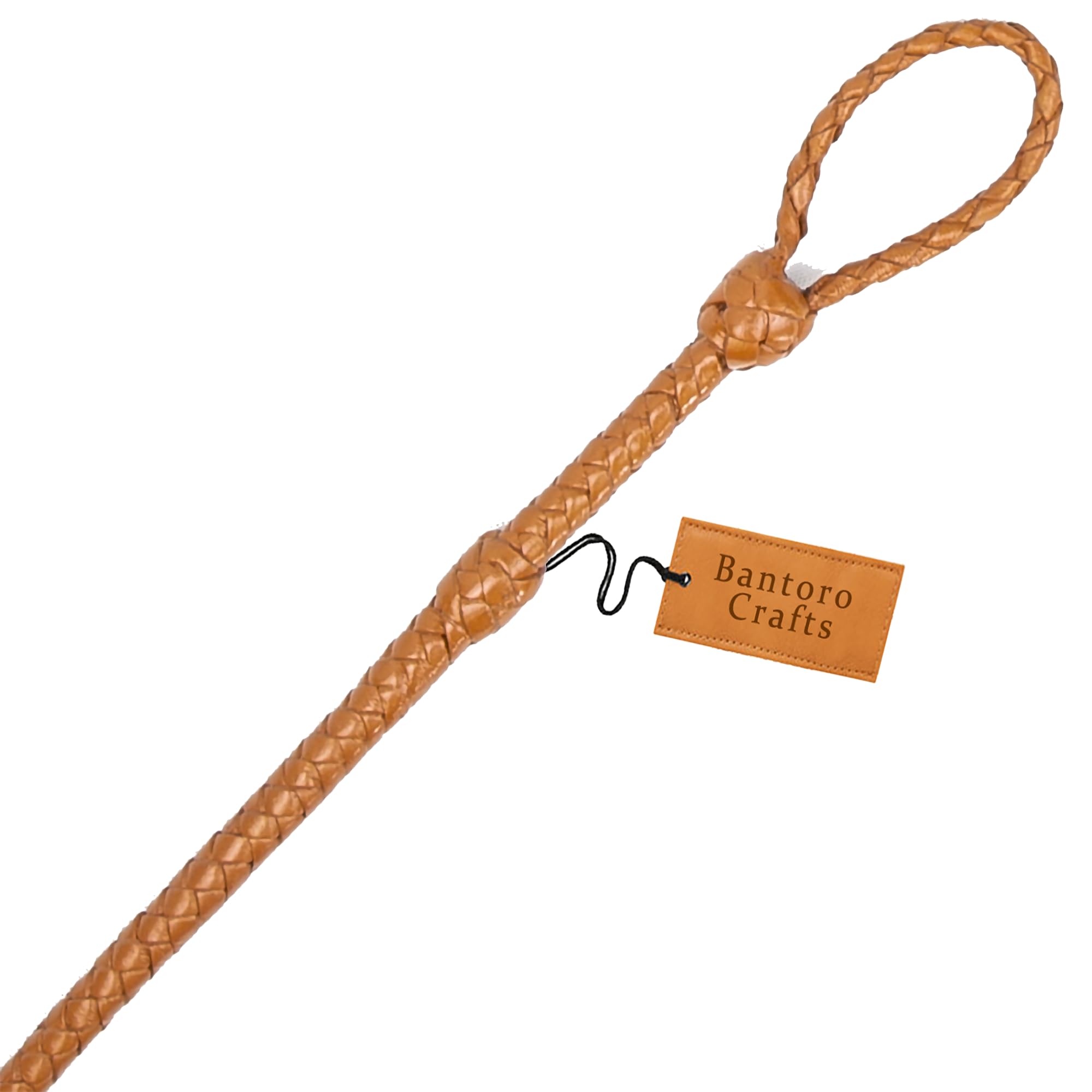 Mini Frusta in Pelle Marrone 3 Piedi / 91 cm Lunghezza 8 trecce Fili Pelle Intrecciata Miniatura/Formato Tascabile Piccoli dentici/Frusta Forte Che schiocca
