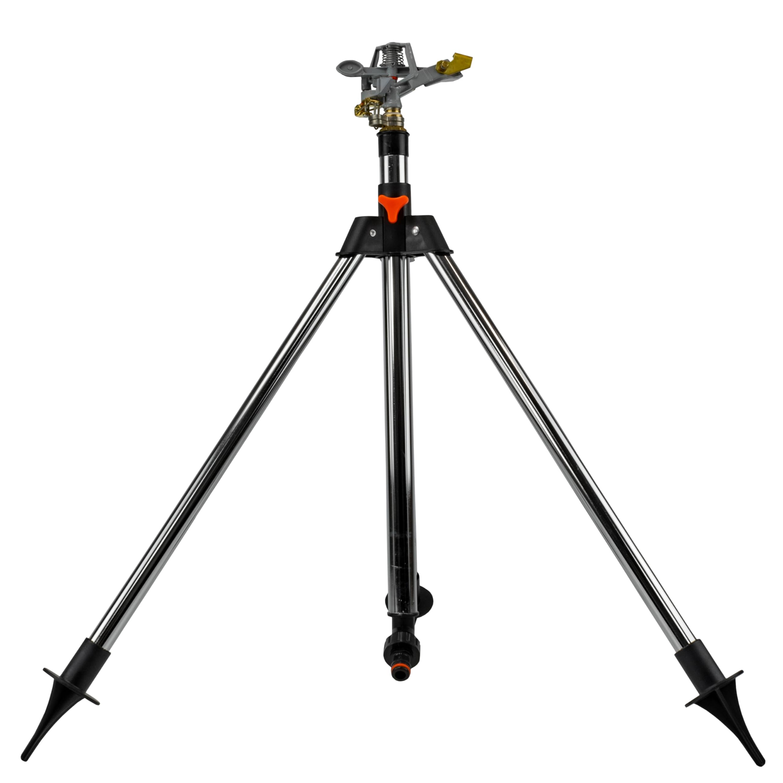 Pulsating Lawn Sprinkler on 90cm Tripod | Adjustable Height & Spray | 450m² Coverage | Metal & Plastic Build | Quick Hose Connect | Stable Spiked Base | Ideal for Lawns & Gardens