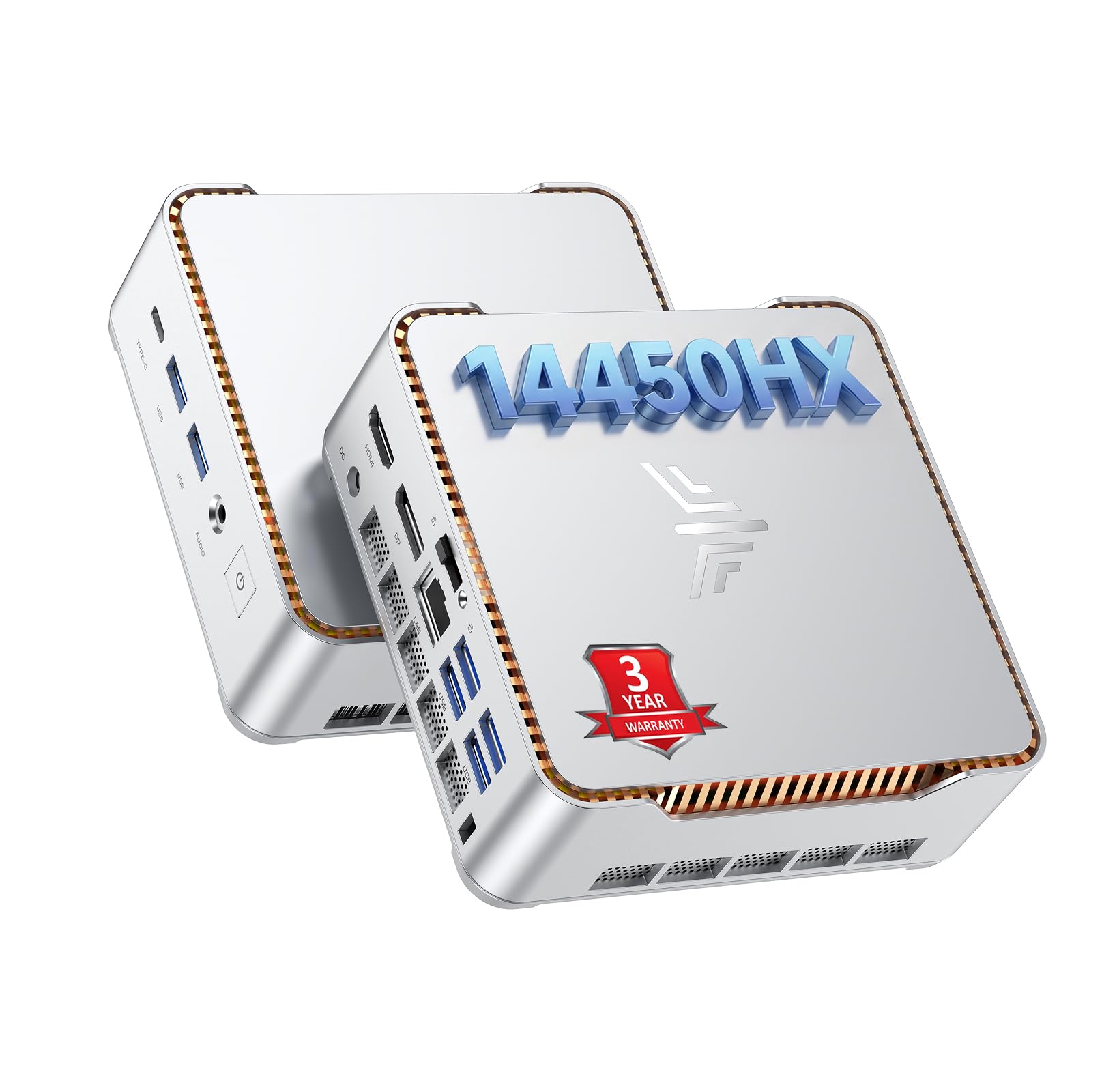 NiPoGi Hyper H2 Mini PC 14th Gen Ιntel Core i5-14450HX (Stärker als i7-12650H/1185G7, 3-Jahren-Garantie), 32 GB DDR4 1 TB M.2 NVMe SSD Mini Desktop Computer W-11 Pro für Büro/Schule/Heim, 55 W TDP.