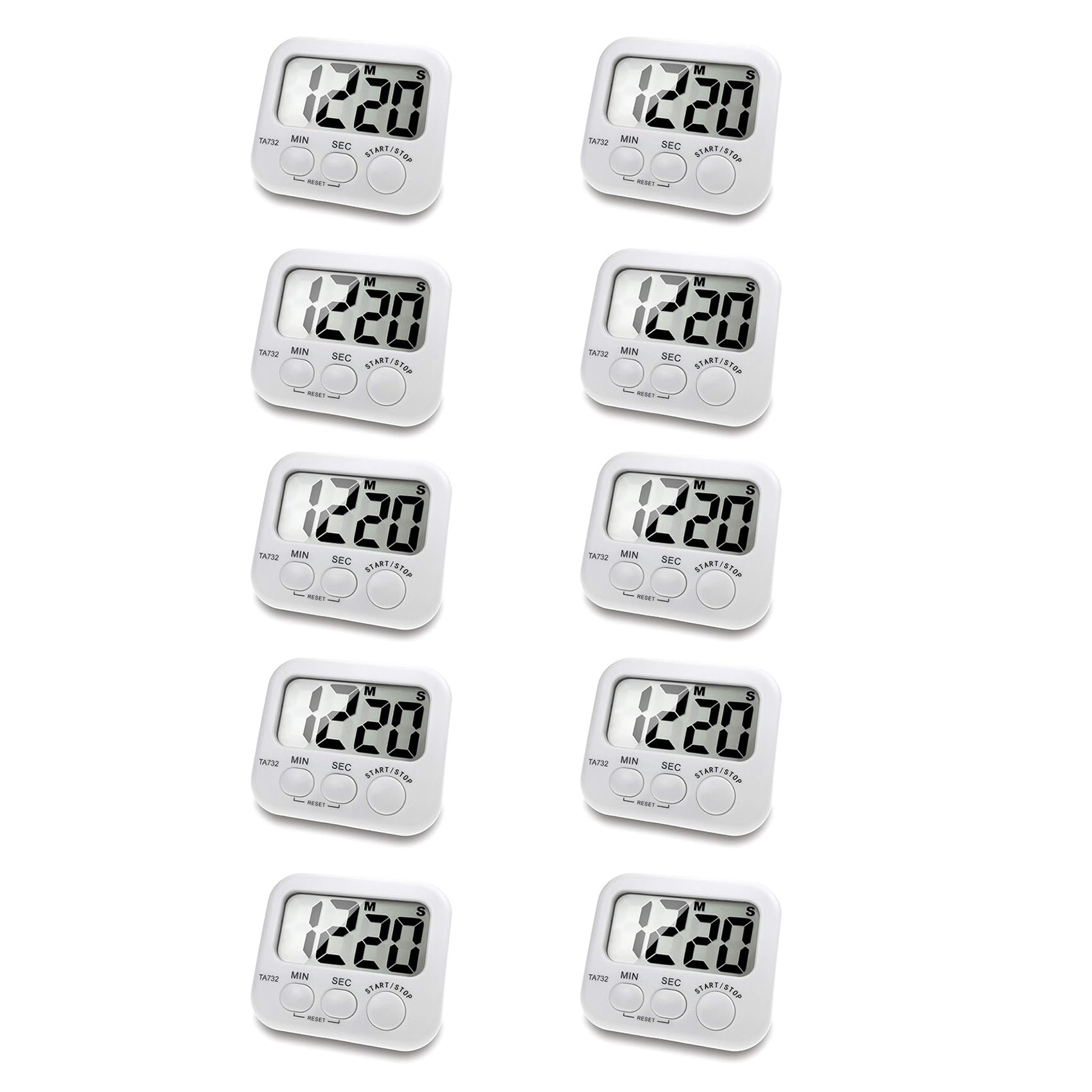 Hndhbfgrt 10X Digital Kitchen Timer, Large Screen Large Font Display, Magnetic Back Cooking Timer, Loud Alarm