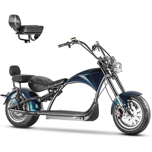eAhora M1 2 Seater 2000W Electric Motorcycle for Adults,37MPH 60V 30Ah Battery 40 Miles Long Range Full Suspension Dual Hydraulic Brakes, Street Legal Electric Motorcycle