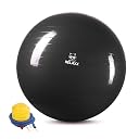 Mapache Relaxx Series Anti-Burst Yoga Ball with Pump | Imported Gym Ball for Exercise, Pilates, Fitness & Pregnancy (Sizes 85cm, Black) gallery image