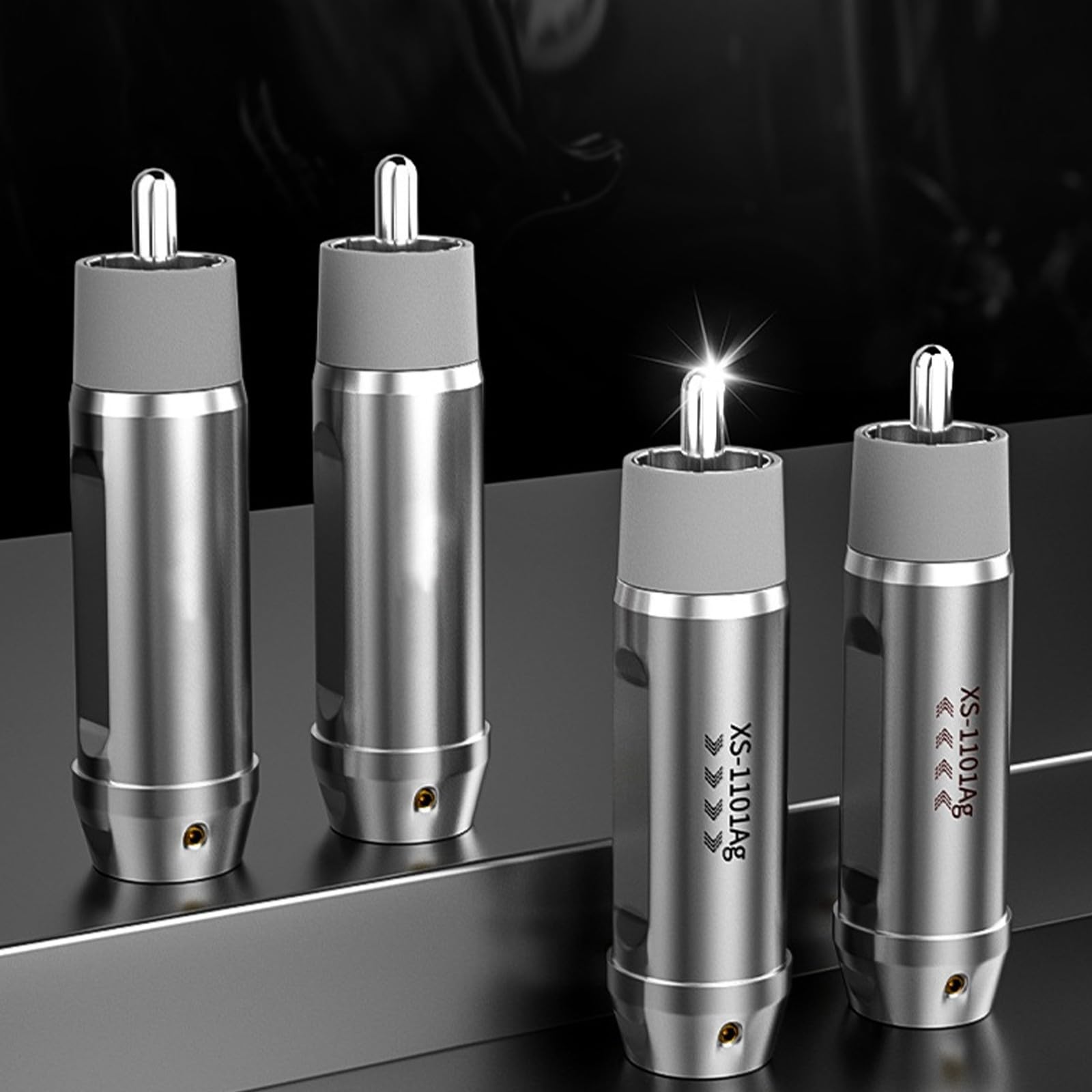 Générique Prises de Musique, câble Coaxial, Adaptateur de Son pour Lecteur de Musique, amplificateurs, fiches de Connexion pour équipement Domestique, câble argenté