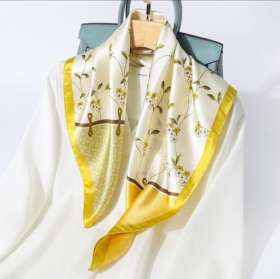 ANDANTINO 100% Mulberry Silk Scarf -21” Lightweight Square Neckerchief – Breathable Digital Printed Scarves with Gift Packed - Image 3