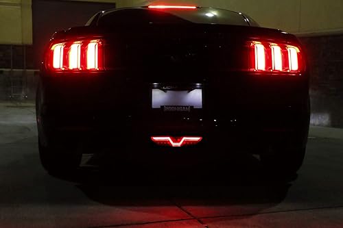 Miniatura 6 de iJDMTOY Foglamp LED trasera de lente ahumada compatible con Ford Mustang 2015-2017, montaje de luz trasera LED roja completa funciona como luz de