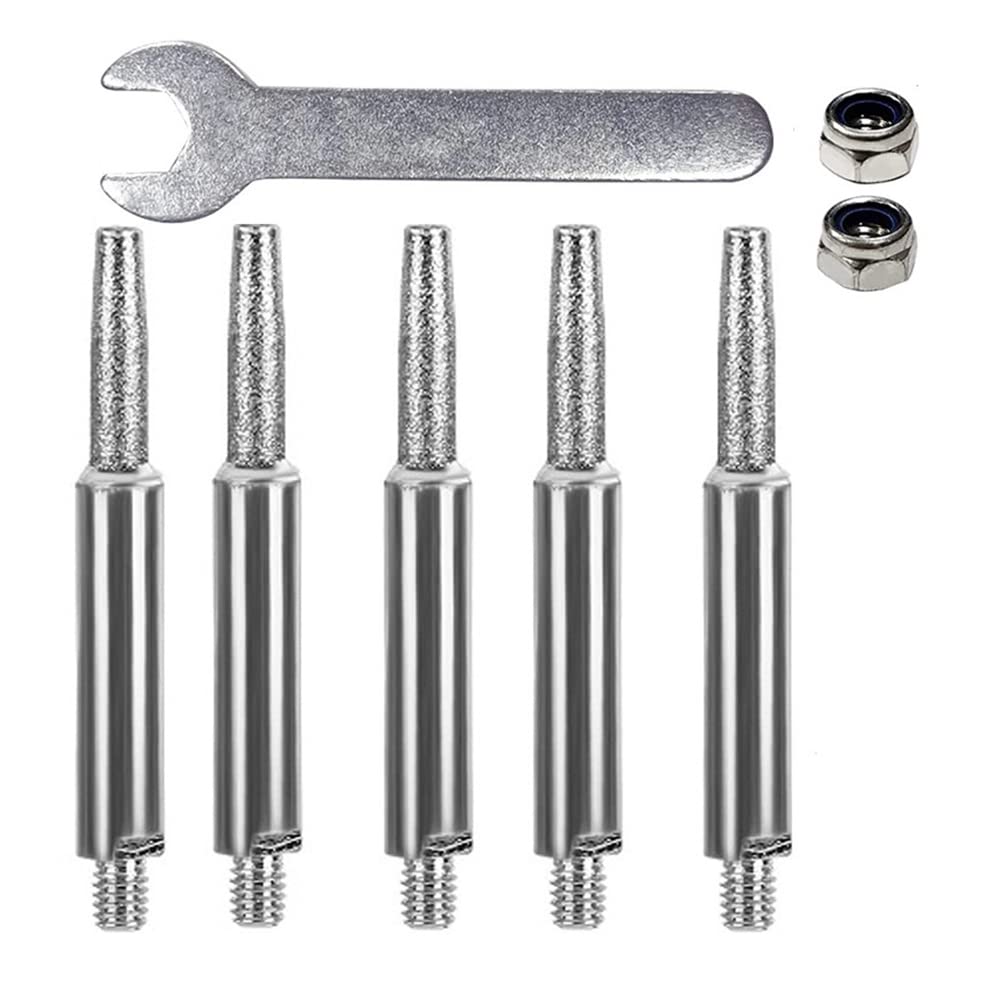 muqeu Chainsaw Sharpener Parts Coated Cylindrical Burr 4Mm Grinding Head