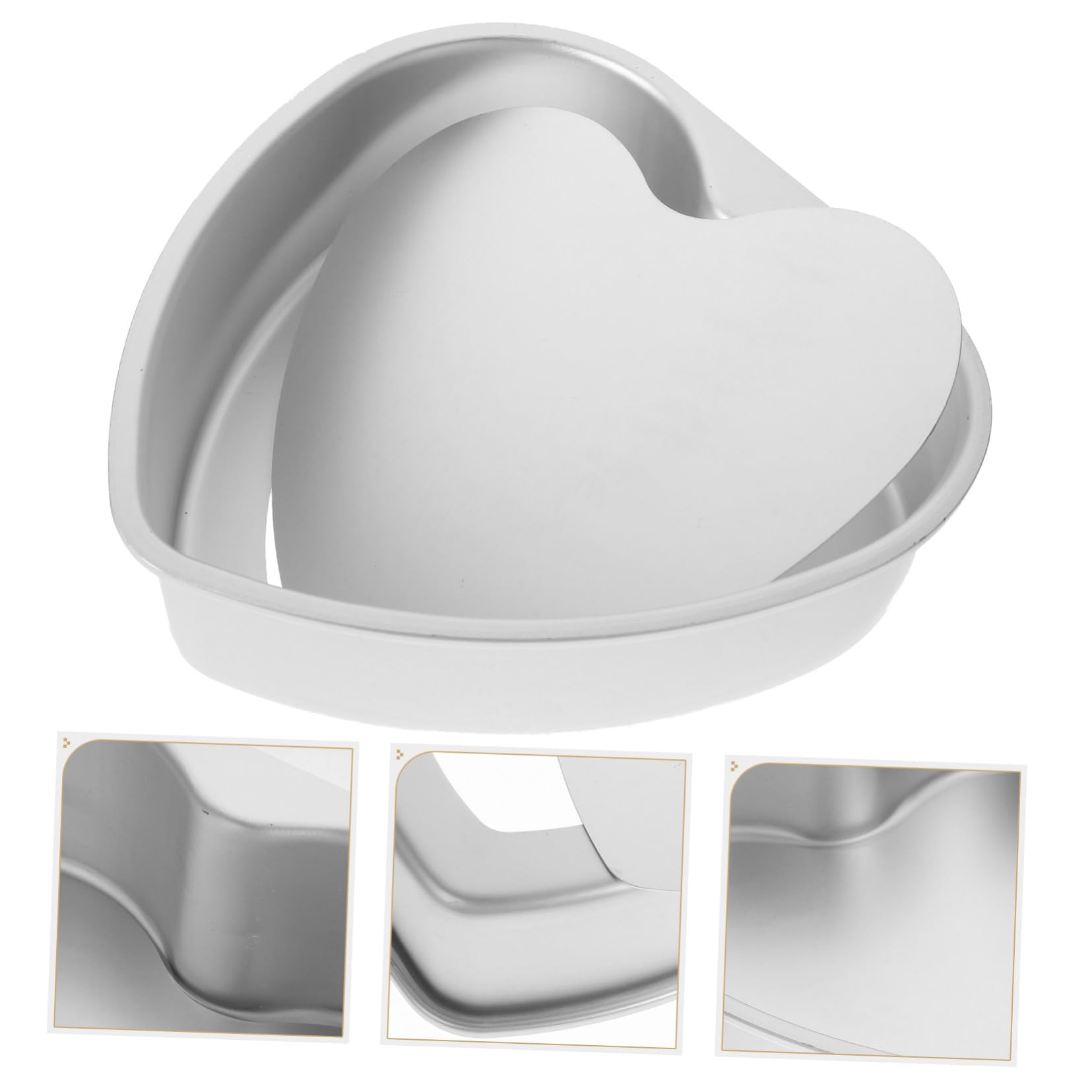SOLUSTRE Molde para Pastel de Corazón 20 Cm Aleación de Aluminio Antiadherente Conductividad Térmica Rápida para Repostería DIY Tartas, Queso y Mousse, Uso Doméstico, Molde Desmontable