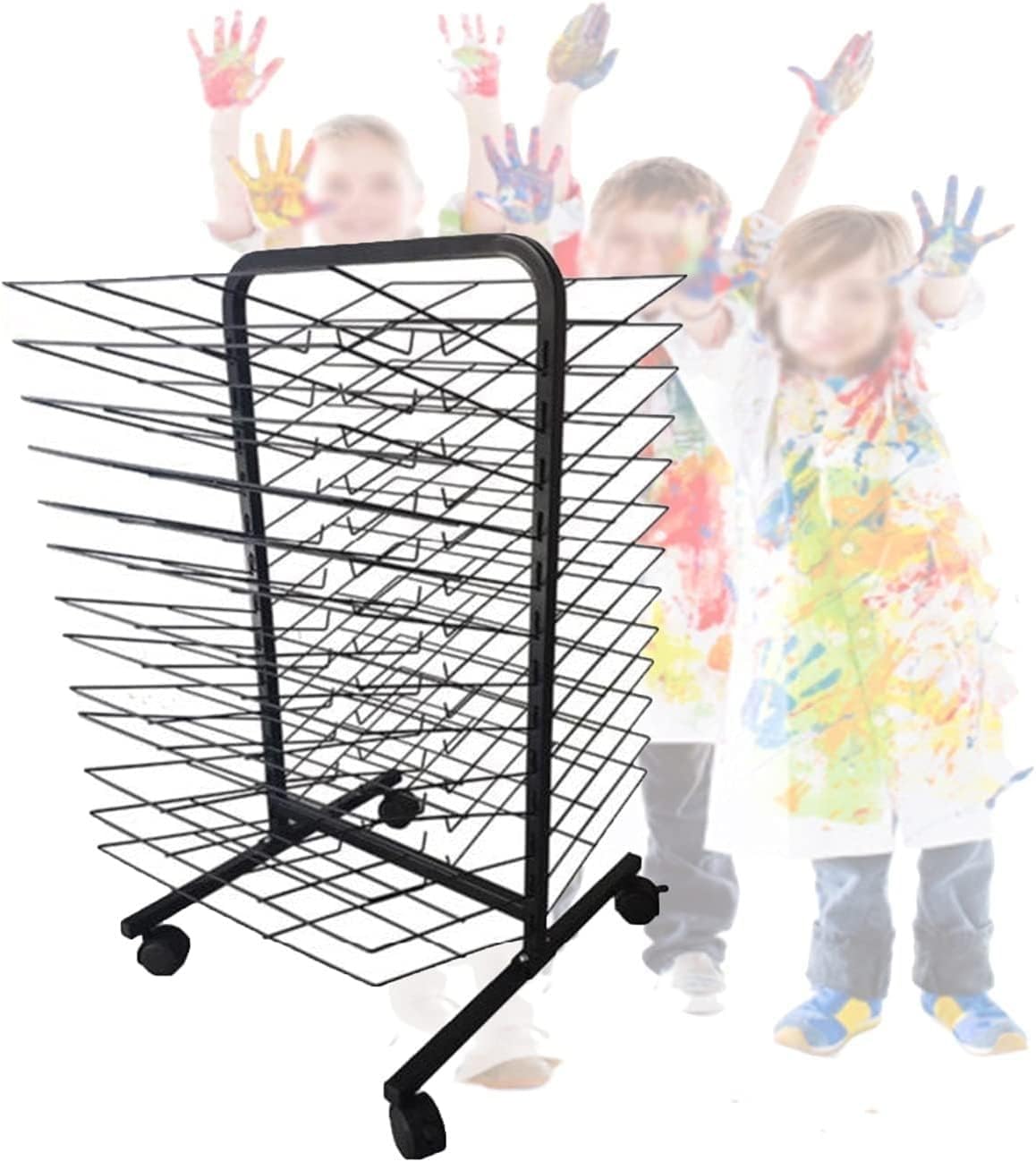 NGDFGR Art Drying Rack,26 Shelves Space-Saving Shelf,Drying Easel Art Studio,Drying Rack For Works Of Art Studios And Home Use,