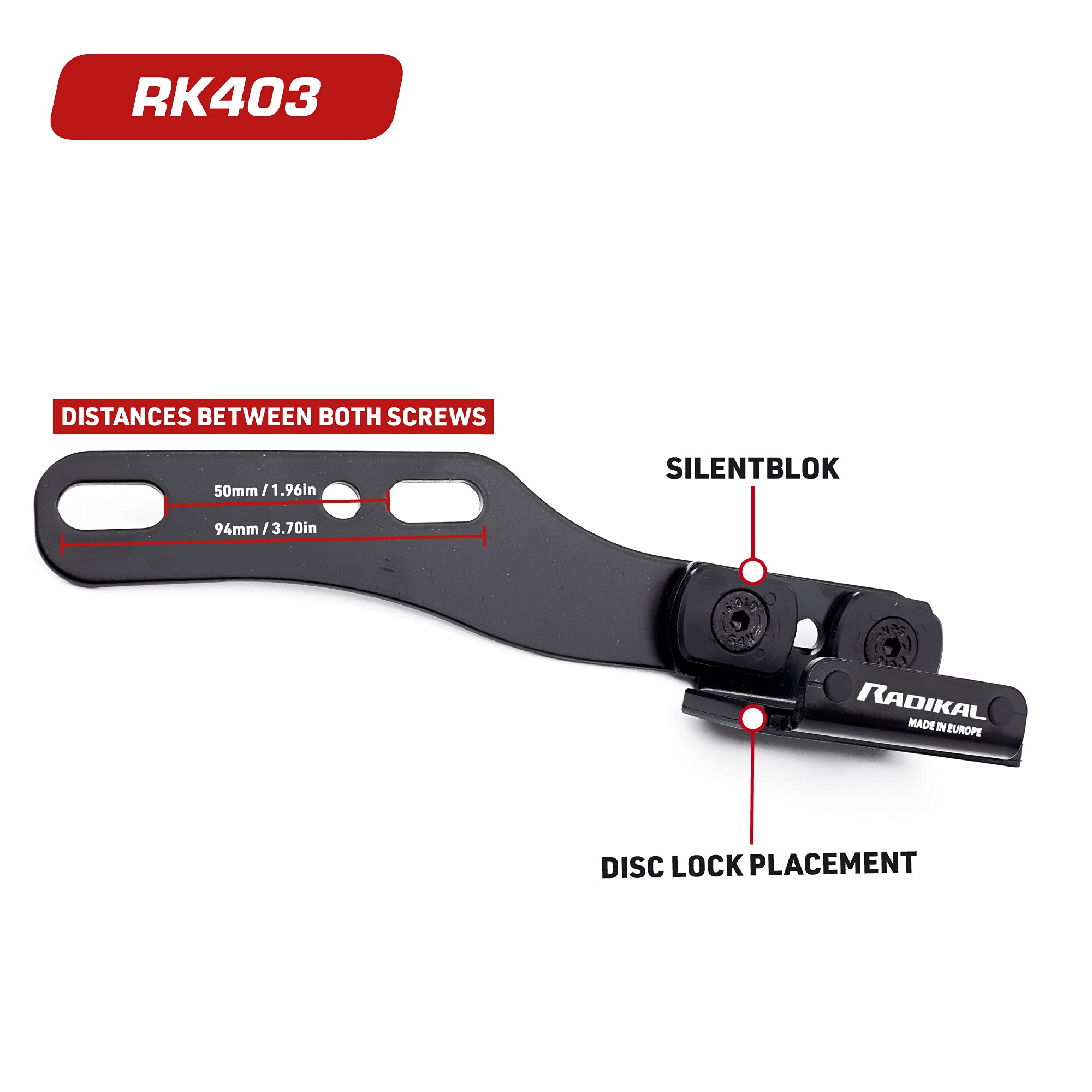 RADIKAL RK352 Support Moto Antivol Pour RK9Z RK9 RK6 - Montage Tubes Et Vis