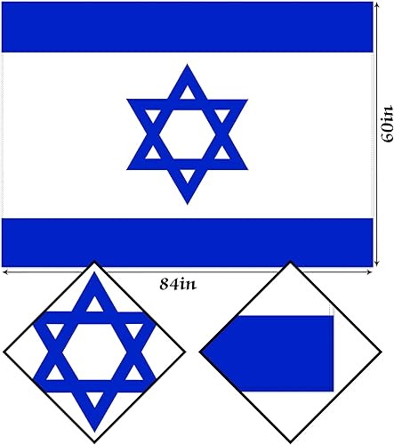 Miniatura 3 de Hafangry Mantel de bandera de Israel, decoración del Día de la Independencia de Israel, festival judío, cocina, comedor, decoración del hogar, 60 x