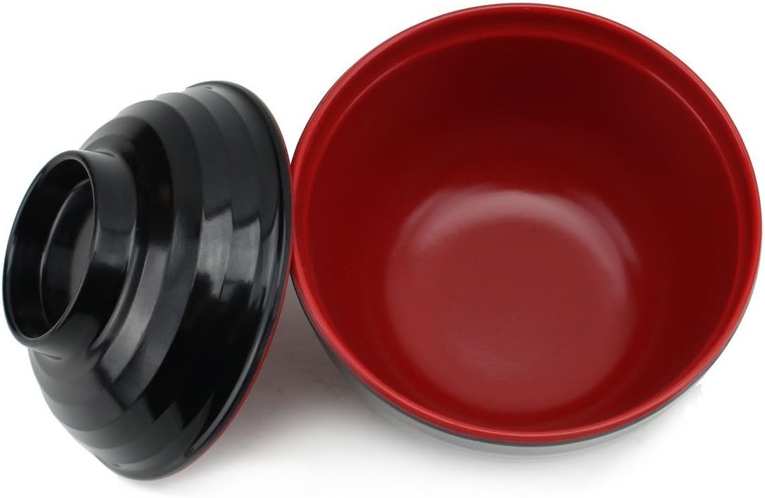  | Set of 6 Japanese Melamine 味噌湯ボウル4" Miso Soup Rice Bowls With Lid (B11894) ~ We Pay Your Sales Tax: Soup Bowls