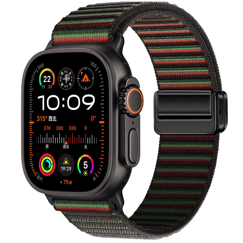 Image of Compatible with Apple Watch Ultra 3 /2 /1 Band 49mm Magnetic Nylon Strap for Series 11 /10 /9 /8 /7 /6 /5 /4 /SE Trail Loop Band 46mm 45mm 44mm 42mm 41mm 40mm