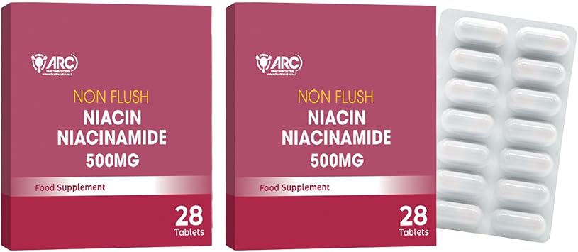 Vitamin B3 Niacinamide 500mg 56 Supplement Tablets for Men & Women - Vegans & Vegetarians - Made in UK