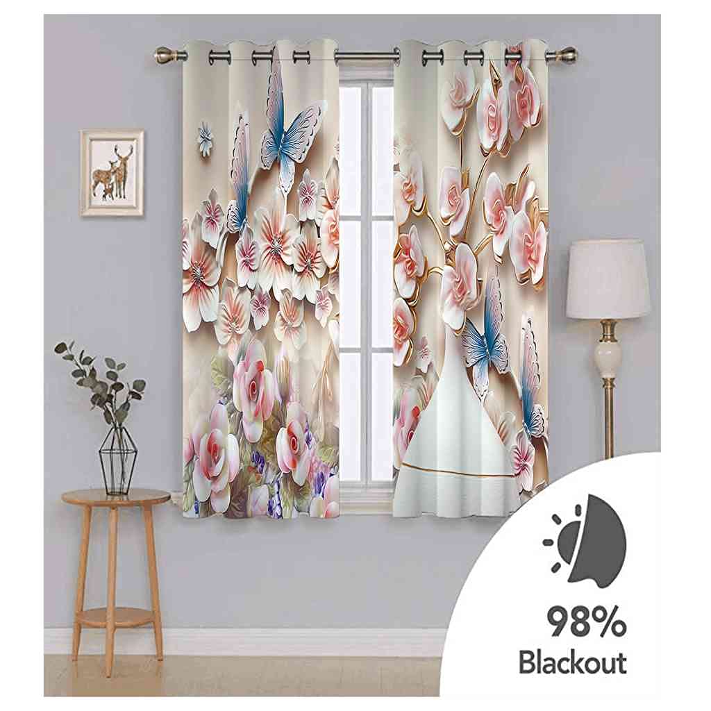 MRTREES Rideau Occultant Rose Thermique Anti Froid Avec Doublure Noir Rideaux Opauqe Isolation Phonique à Oeillets Pour Porte Fenetre Salon Moderne Balcon, 140x225CM, 2 Pièces