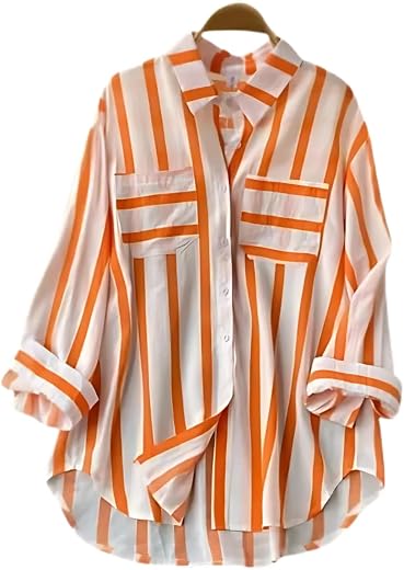 ROYALICA Women's Solid Pattern Roll-Up Sleeve Shirt