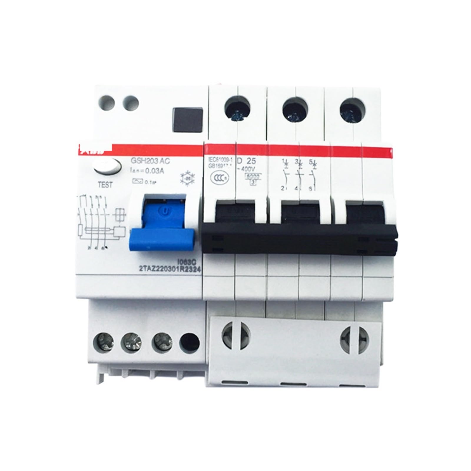 Disjoncteur GSH203 AC-C25/0,03 protège efficacement vos circuits contre les surcharges