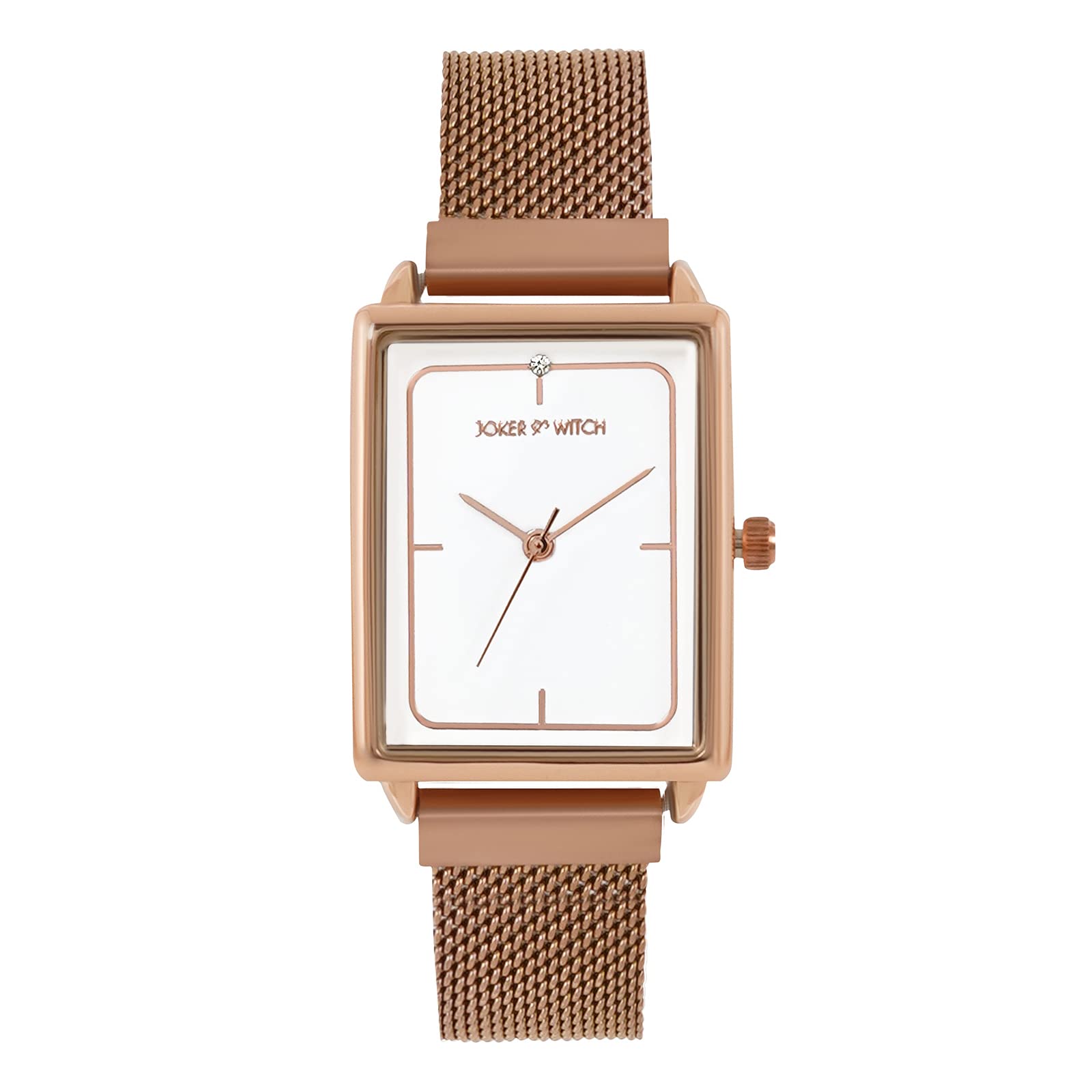 Joker & Witch Stainless Steel Quad White Rectangle Dial Rosegold Mesh Strap Analog Women Watch, Rose Gold Band (B0BBFJBQ2C) Amazon Price History, Amazon Price Tracker