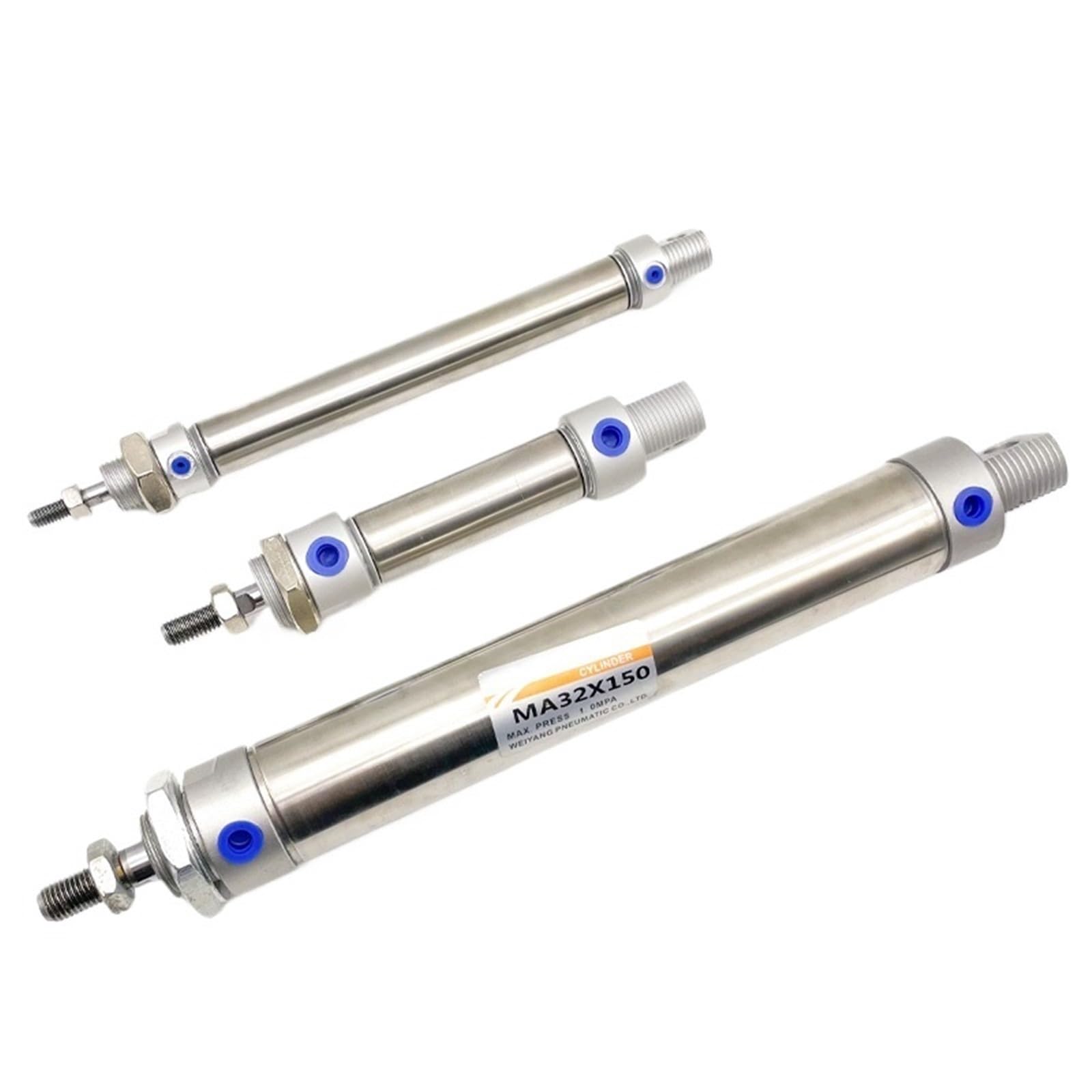 Kleine Pneumatische Zylinder Edelstahl MA16/20/25/32/40mm Bohrung Mit Magnetische Ring 10-500mm Hub CA Typ Mini Luft Zylinder(450mm Stroke,20mm Bore)