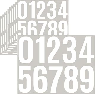 10 Sheets Vinyl House Numbers - 4 inch Waterproof Mailbox Numbers, Self-Adhesive Stickers for Mailbox, Cars, Boats, Windows, Door and Apartments (White, 4 inch)