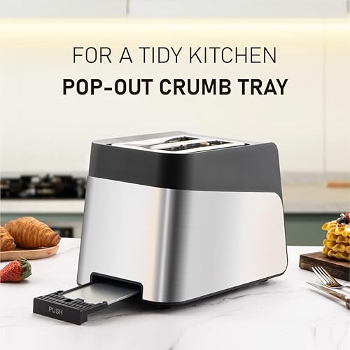 Miniatura 6 de Tostadora con pantalla táctil de 2 rebanadas, KETIAN Bagel English Muffins Tostada de pastelería, gofres de grano dulce, tostadora de pan dulce,