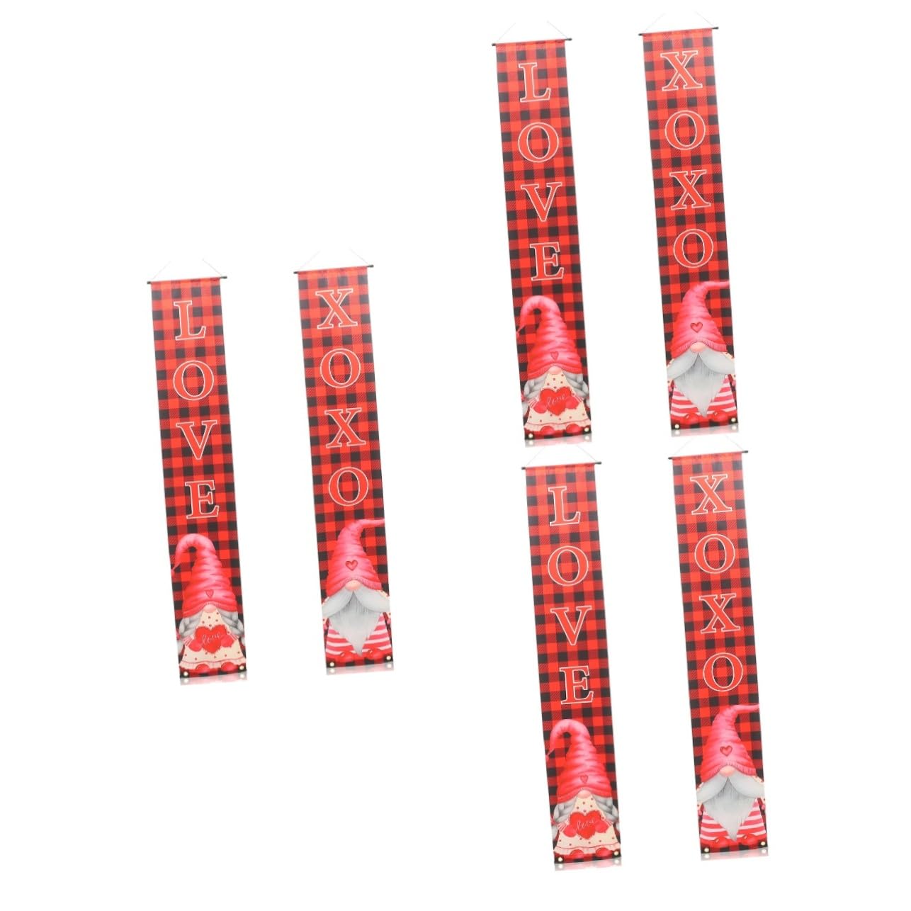 ABOOFAN Lot De 3 Paires De Drapeaux De Saint-valentin À Suspendre Sur Une Porte En Polyester Robuste Pour Les Fêtes Décoration Dextérieur Et Dintérieur Faciles À Installer