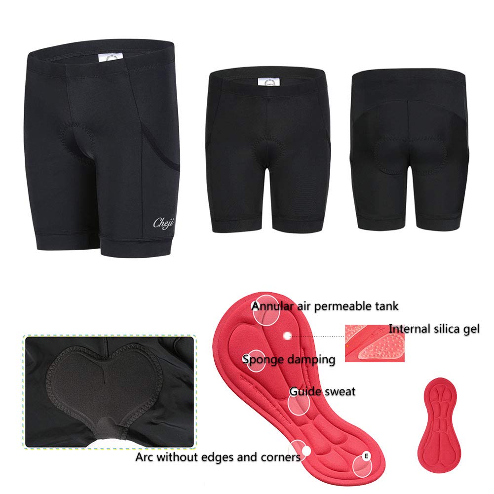 Unisexe-Enfant Garçon Fille Ensemble Maillot de Cyclisme Manche Courte avec Pantalon Cuissard de Cyclisme Rembourré Thermique