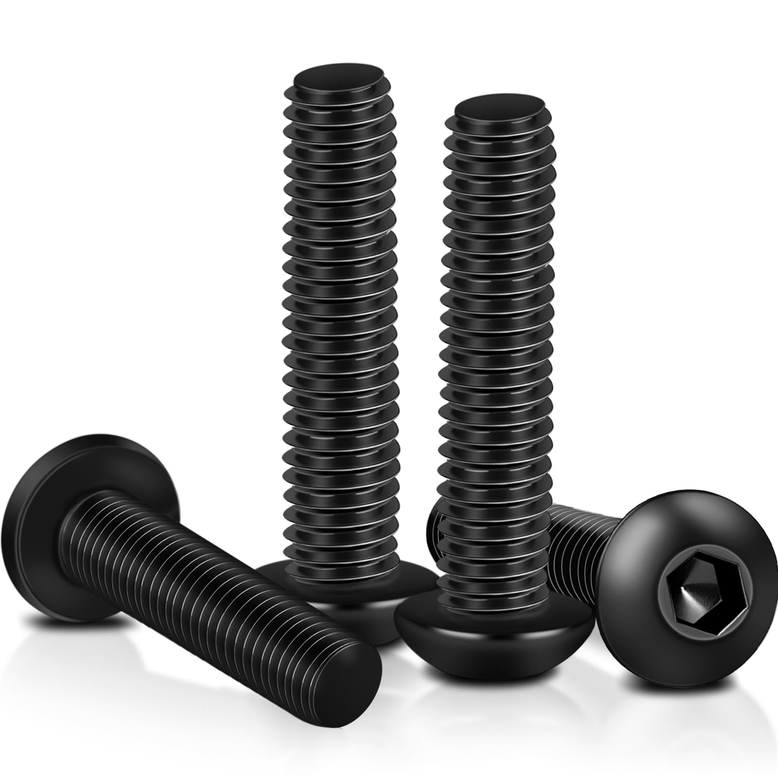 M5 Bolts, 50Pcs Hex Socket Button Head Bolts, 304 Stainless Steel Hex Socket Cap Screws, Bolts with Wrench for Cabinet Doors, Furniture(M5 x 25mm) — image 1