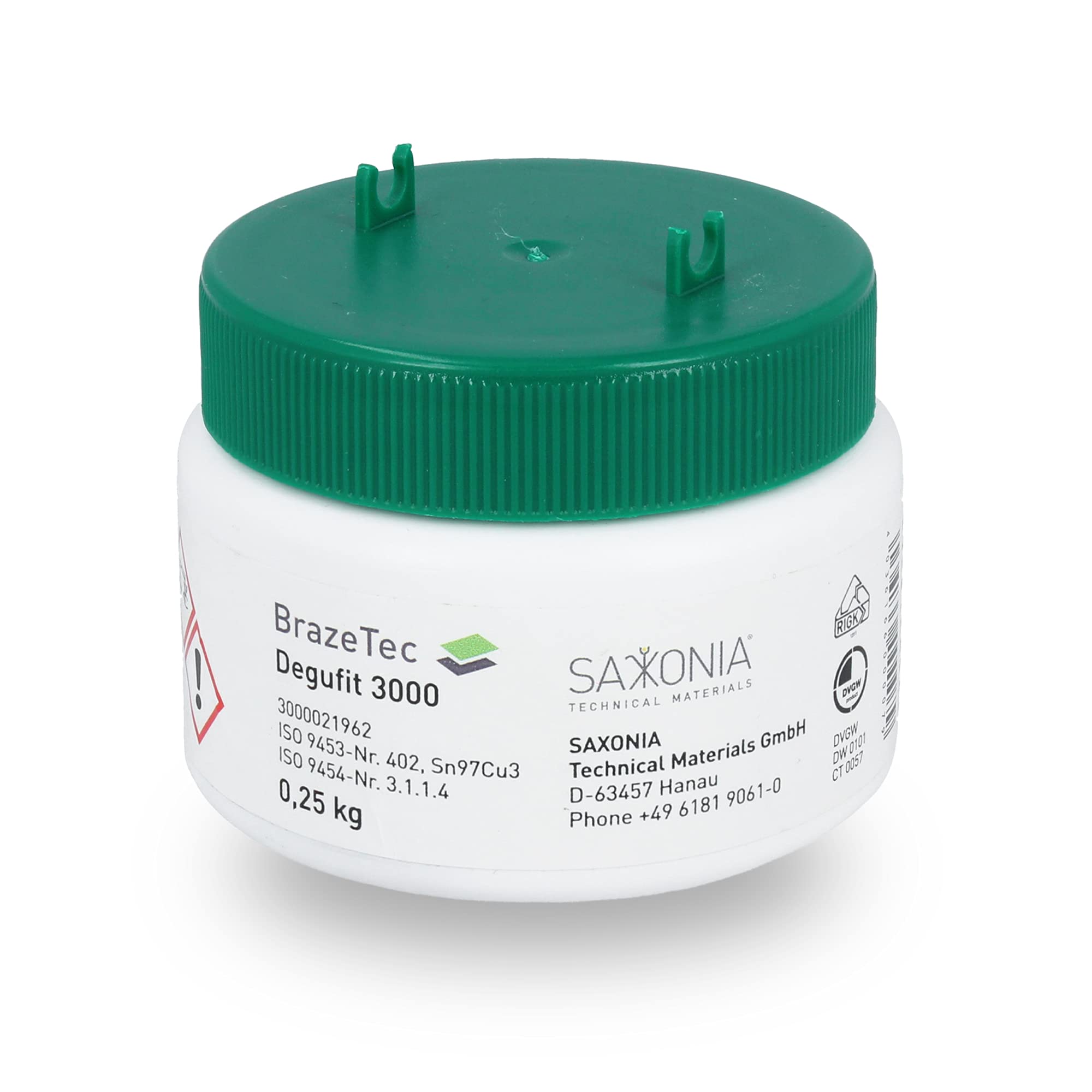 Flusso di saldatura Flussmittel Lötpaste Degufit 3000 Pasta per saldatura a bassa temperatura 250g con pennello per l'installazione di tubi dell'acqua potabile con tubi di rame | Flusso di saldatura