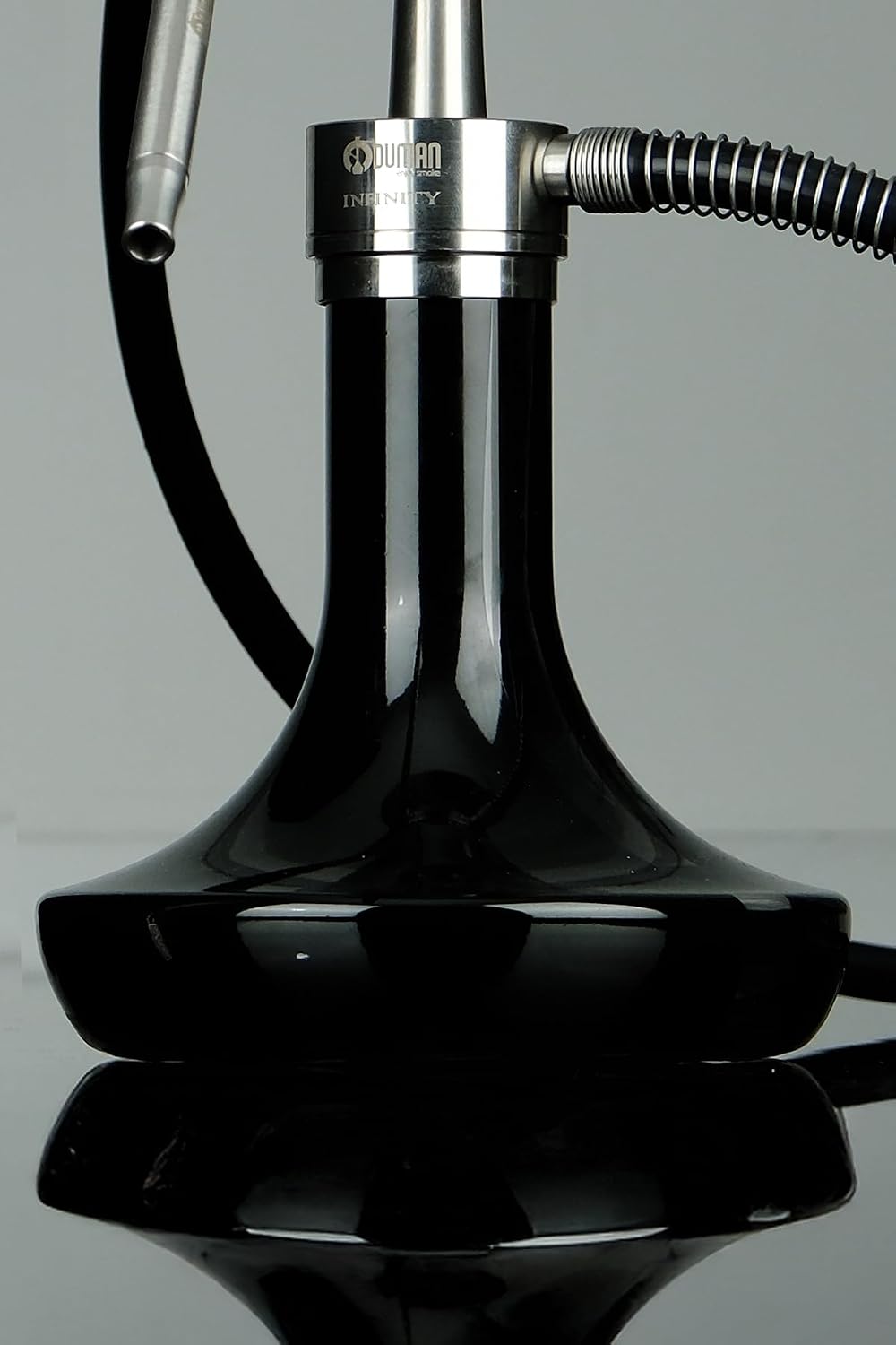 Oduman INFINITY Stainless Steel Hookah Set with Travel Bag – Premium Shisha Kit, Heavy Duty, Excellent Airflow, Complete Set (SILVER/BLACK)