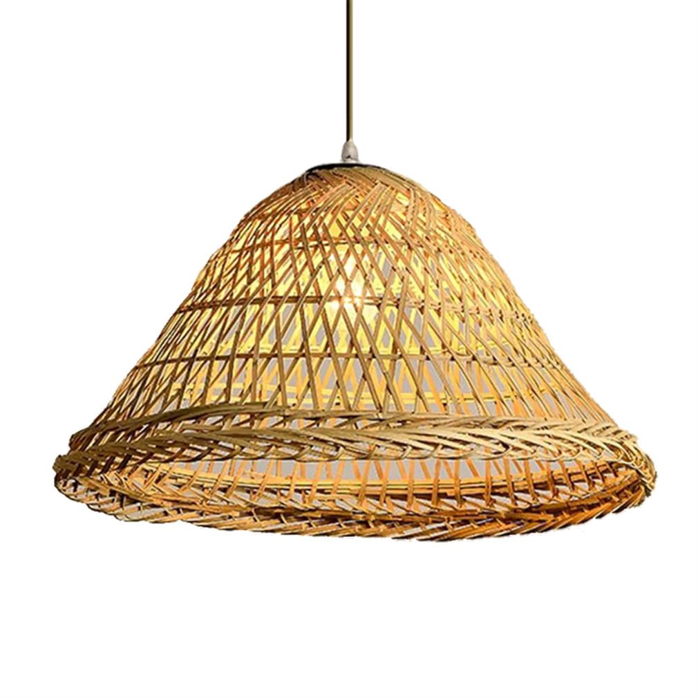LYMSXAZOU Hanging Rattan Chandelier Boho Style Coastal Wicker Light Fixture Lighting Industrial Bamboo Pendant Lamp For Hallway Entryway Kitchen Island Dining Room Bedroom E26