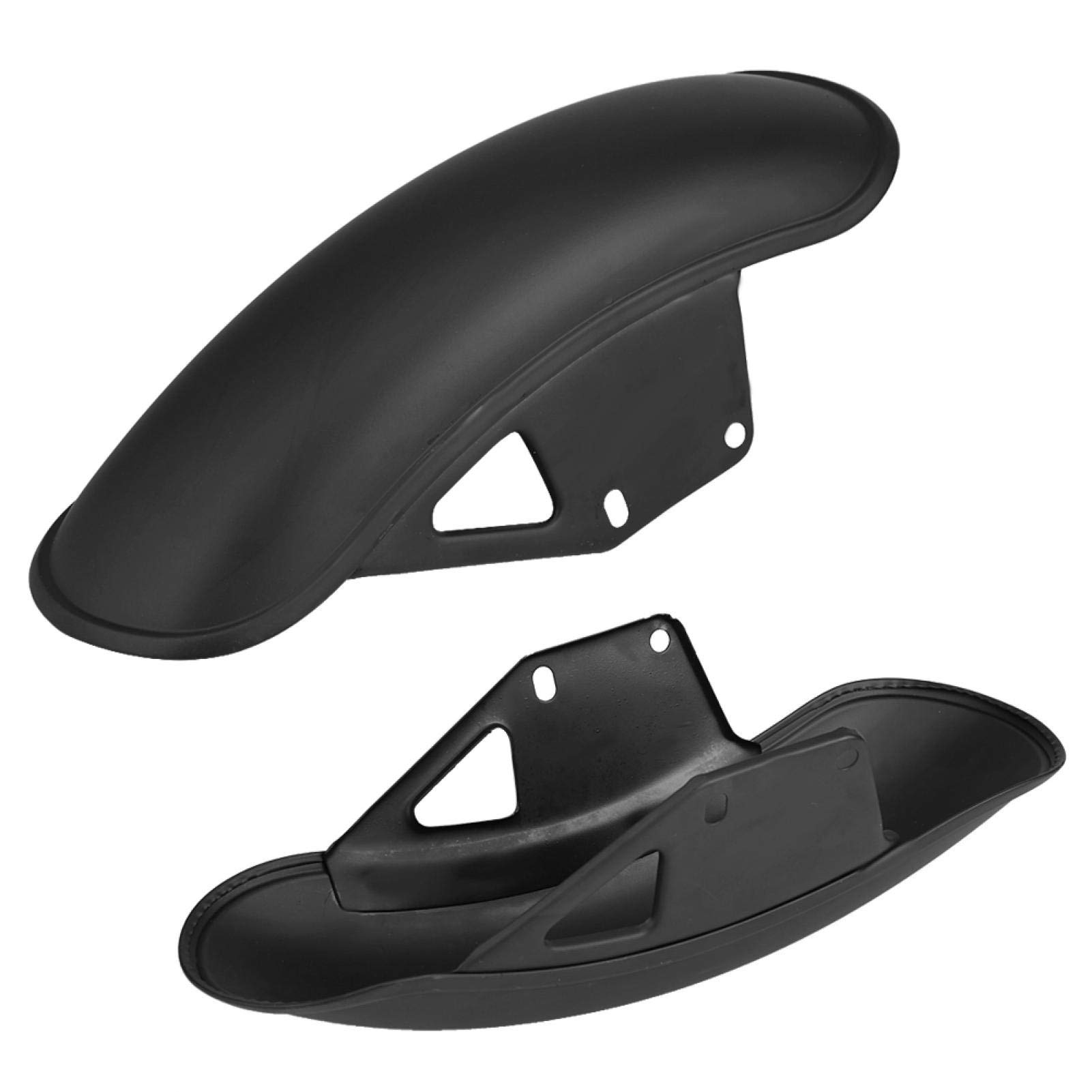 Guardabarros Delantero de Motocicleta Guardabarros de Metal Negro/Cromo Rueda de Montaje Cubierta de Barro Protector Contra Salpicaduras para GN125 GN250(Negro)